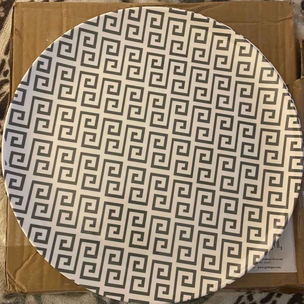 Godinger Geometric Melamine Dinner Plate Set of 4